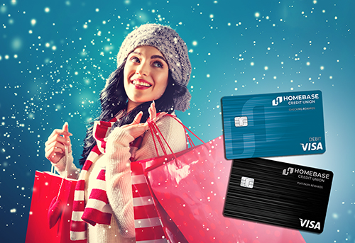 woman with shopping bags and credit and debit cards