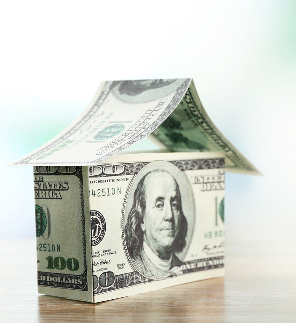 house with 100 bill